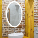 Espejo ovalado vertical de 60x80cm, luz calida; touch; 20w led en todo su contorno 