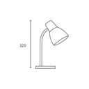Lampara de mesa Blanca con barral y flexible cromo para E27