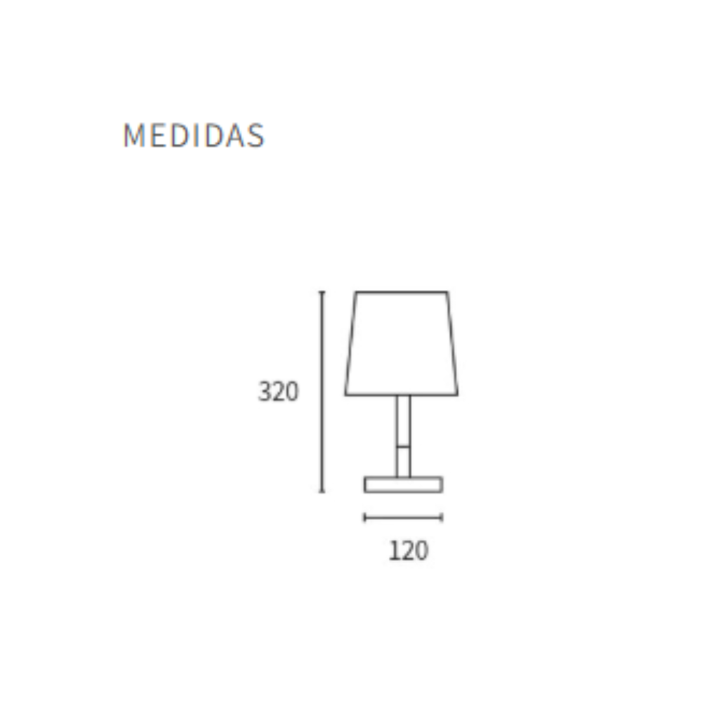 Lampara mesa de madera con pantalla; H32cm Negro