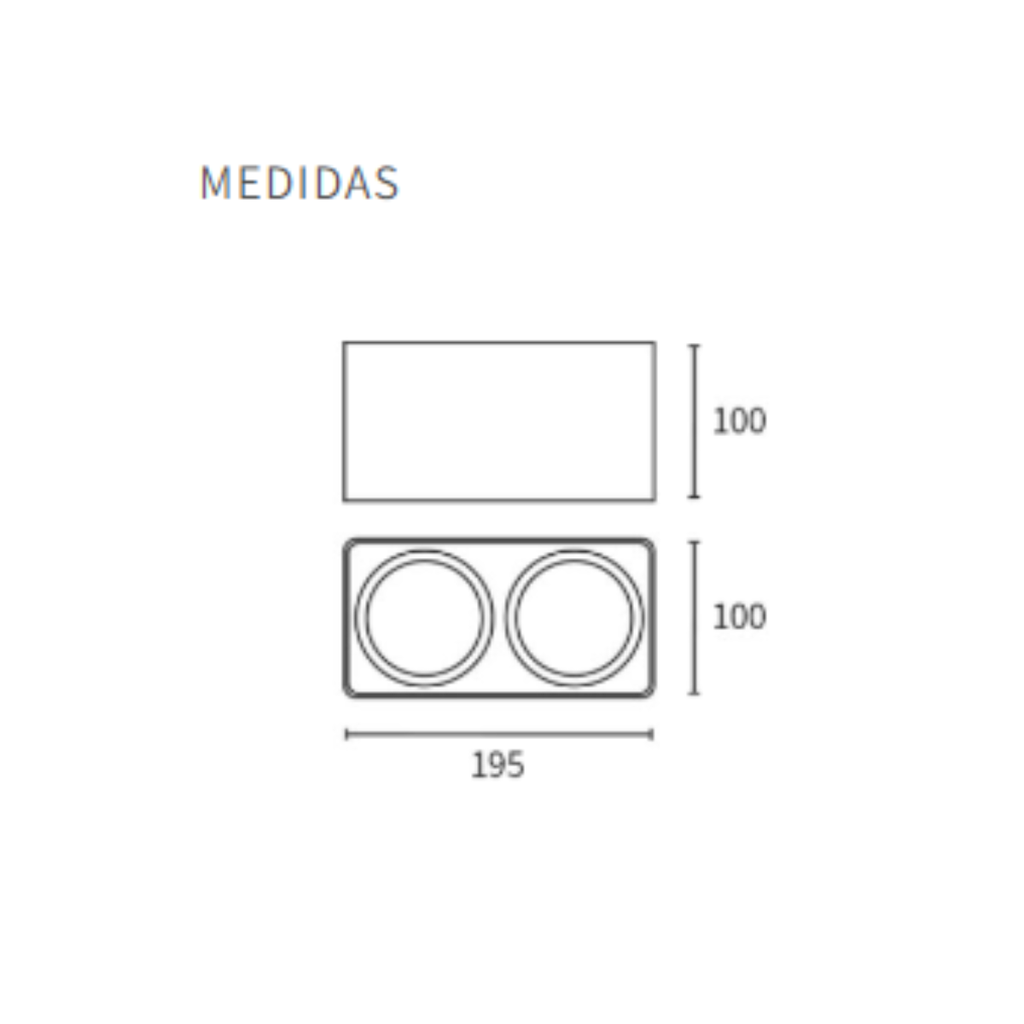 Plafon de 2L movil cardanico blanco