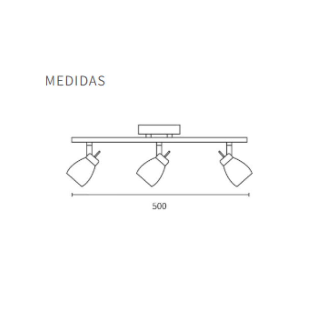 Spot de chapa de 3 luces para Gu10
