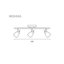 Spot de chapa de 3 luces para Gu10