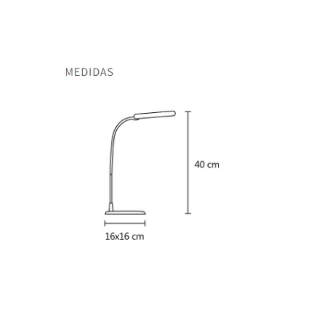 Velador flexible con pintura blanca soft y 3 intensidades de luz en led 4w ; 480 lumens