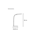 Velador flexible con pintura blanca soft y 3 intensidades de luz en led 4w ; 480 lumens