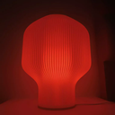 Lámpara de mesa Fiamma 26 cm de alto estructura blanca y tulipa rojo s/foco