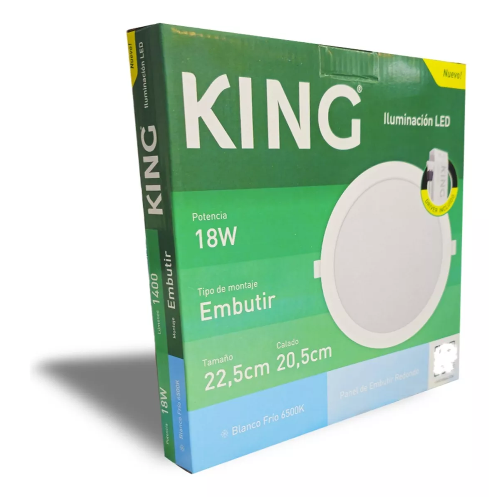 PANEL FLAT CIRCULAR KING 18W AC165-265V FRIO 6500K