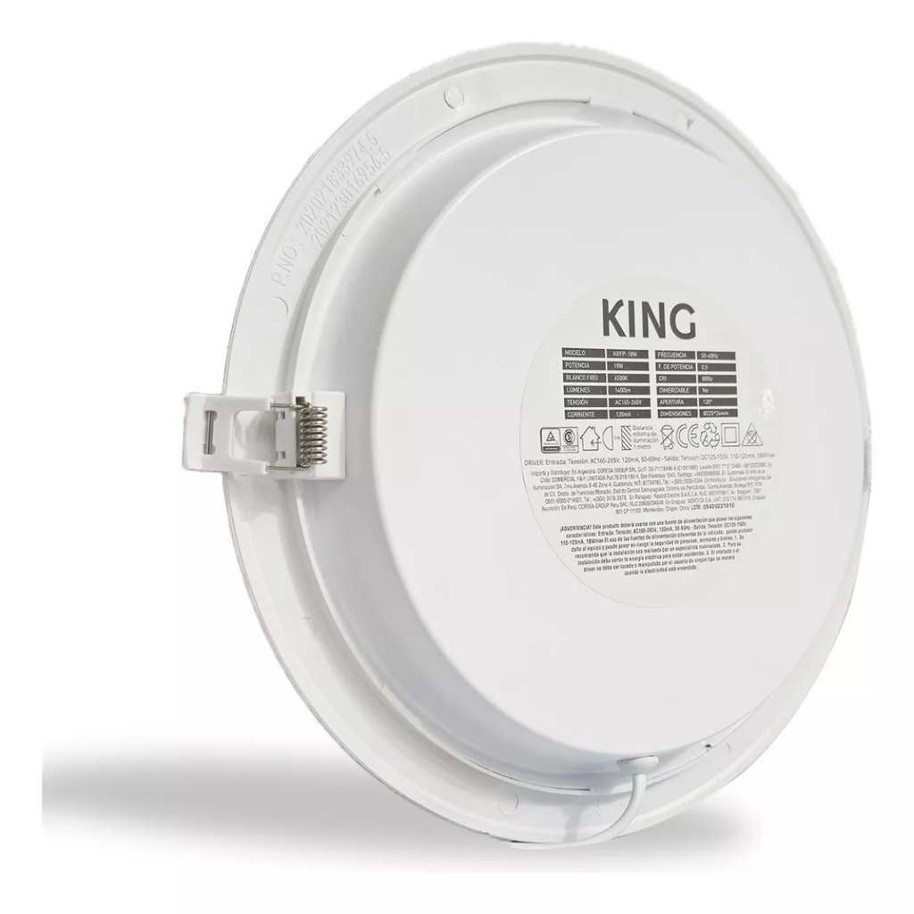 PANEL FLAT CIRCULAR KING 24W AC165-265V FRIO 6500K