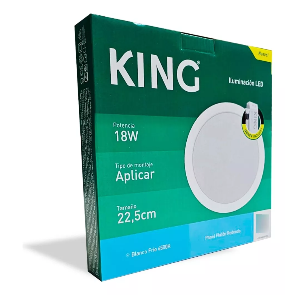 PANEL PLAFON CIRCULAR KING 18W AC165-265V FRIO 6500K