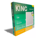 PANEL FLAT CUADRADO KING 18W AC165-265V CALIDO 3000K