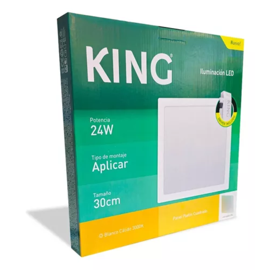 PANEL PLAFON CUADRADO KING 24W AC165-265V CALIDO 3000K