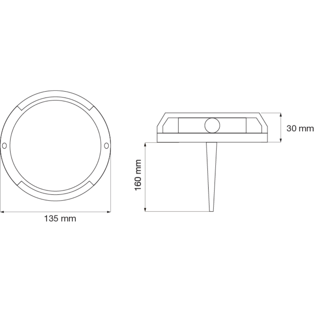 Artefacto para exterior en piso 1 efecto con jabalina negro 135x160mm