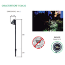 LUMINARIA DE JARDIN ESTACA TIPO SOMBRERO 220Vca - Aluminio - GU10