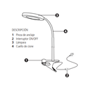LÁMPARA A LED DE ESCRITORIO CON BASE DE PINZA - 10W - Luz Natural - 500 Lumens - Color Blanco