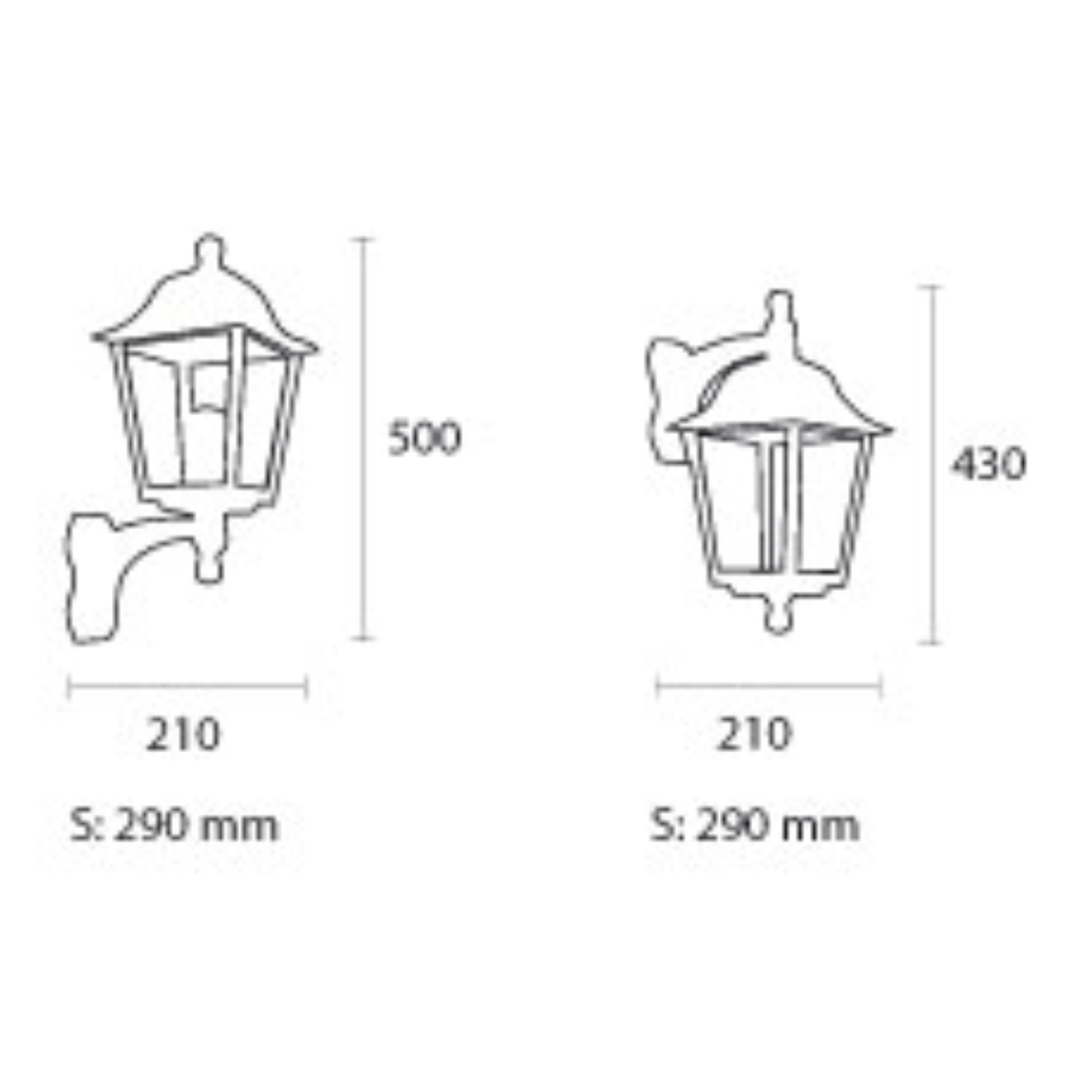 Farol cerrado, techo desmontable con ménsula de PVC negro