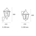 Farol cerrado, techo desmontable con ménsula de PVC negro
