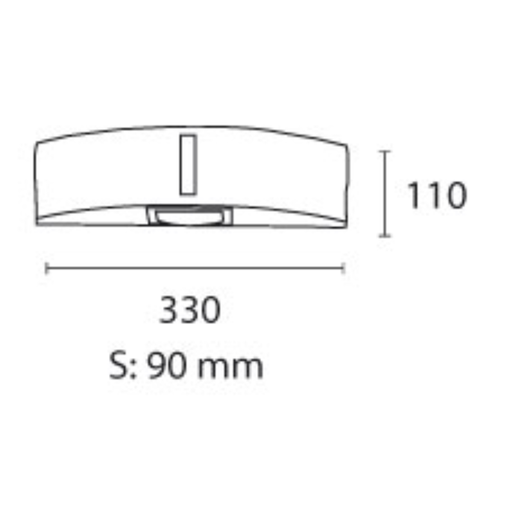 Aplique bidireccional vidrio plano x 2 - E27 Led negro