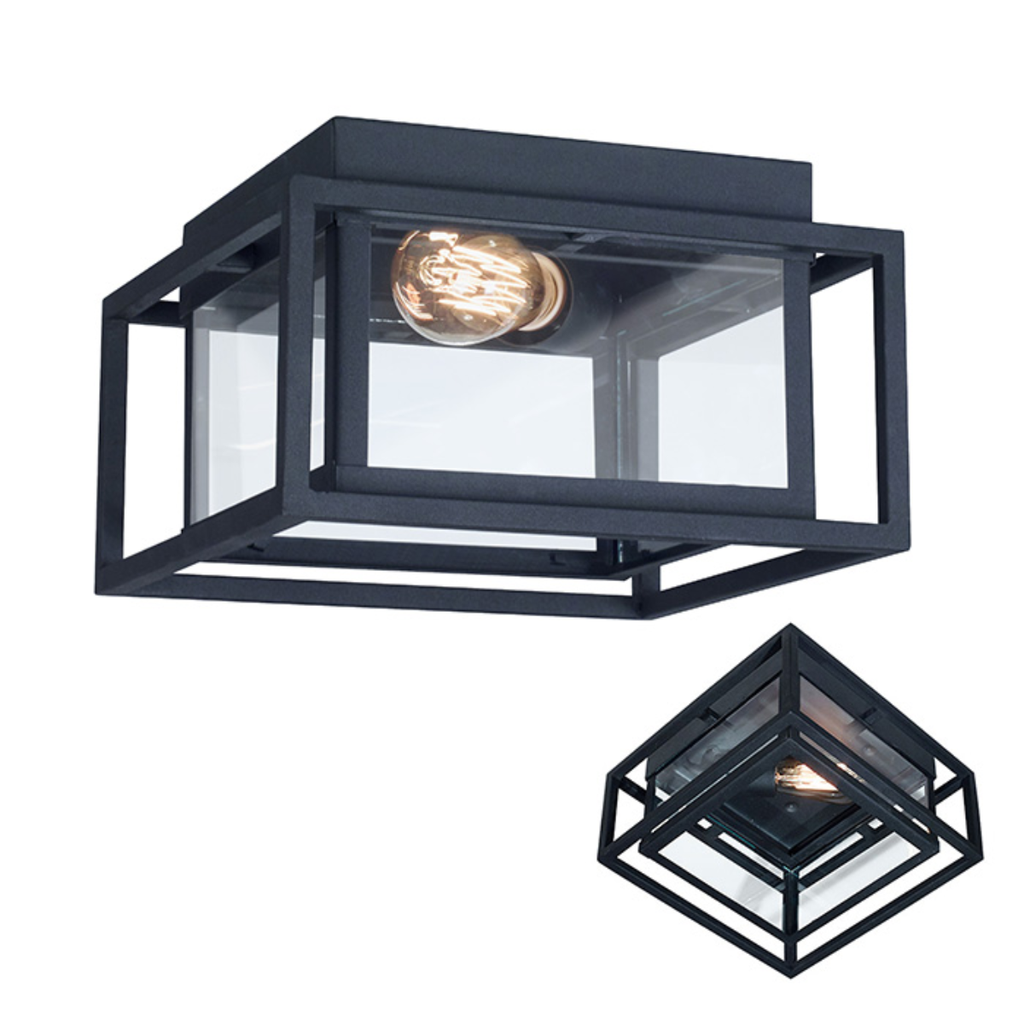 Aplique vintage techo 1 luz E27 negro