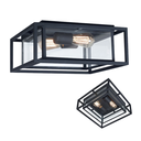 Aplique vintage techo 2 luces E27 negro