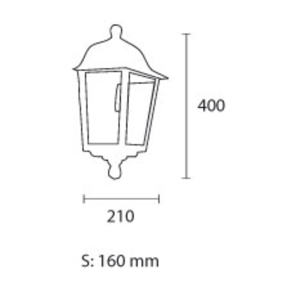 Farol cuatro caras cerrado, techo desmontable de aplicar pvc negro
