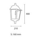 Farol cuatro caras cerrado, techo desmontable de aplicar pvc negro
