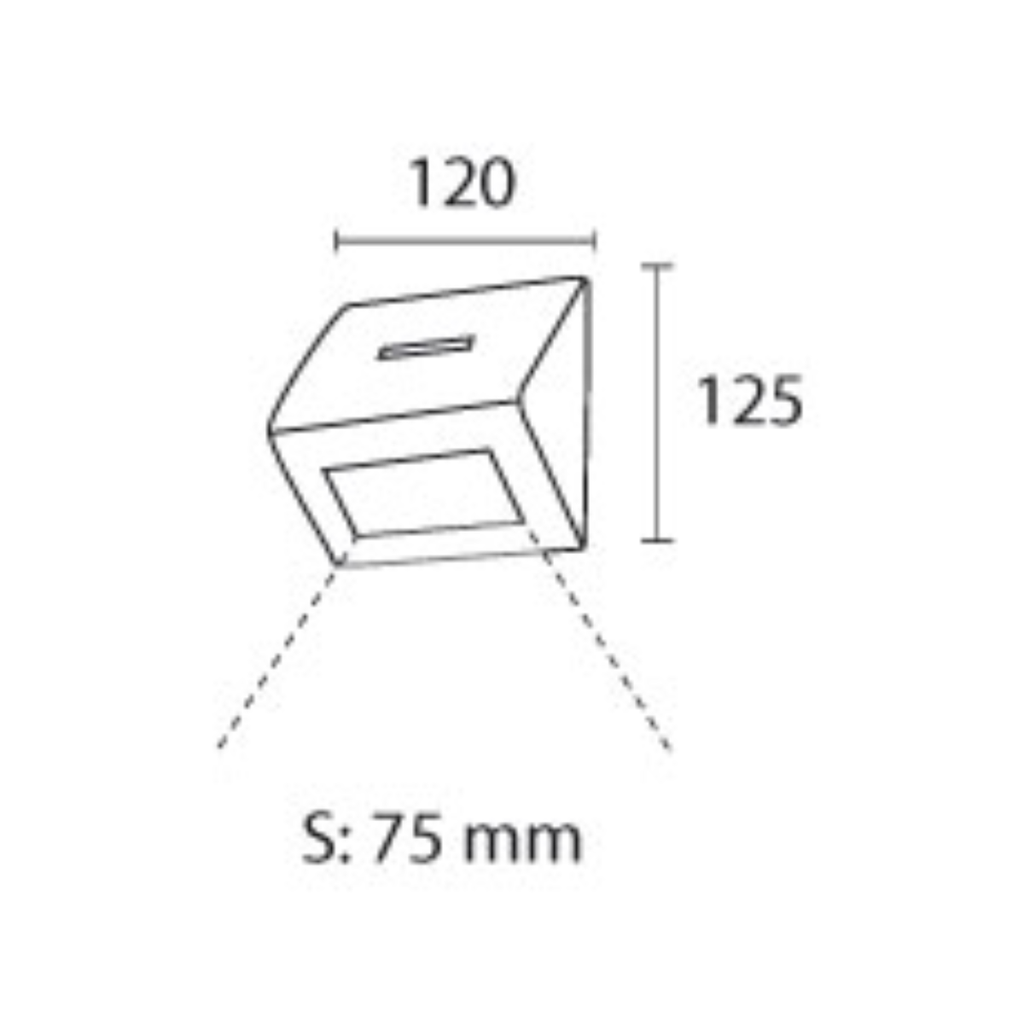 Difusor triangular con ranura, vidrio plano de chapa negro