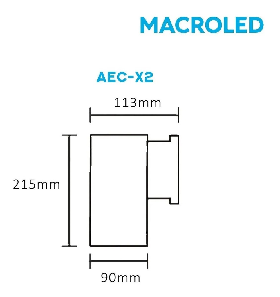 ARTEFACTO DE APLICAR EXTERIOR CUADRADO, COLOR NEGRO, BIDIRECCIONAL, IP54, AC100240V, GU10, 9W MAX