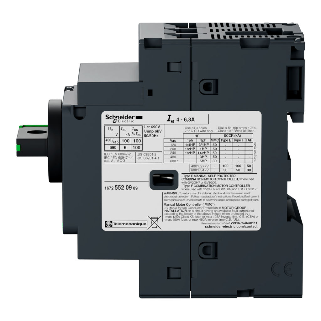 Guardamotor Magnético 3P X 50A con Poder Corte de 50KA 