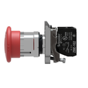 Parada de Emergencia metálica de 1/4 de Giro, metálica, 1NC, Ø 40mm, Rojo