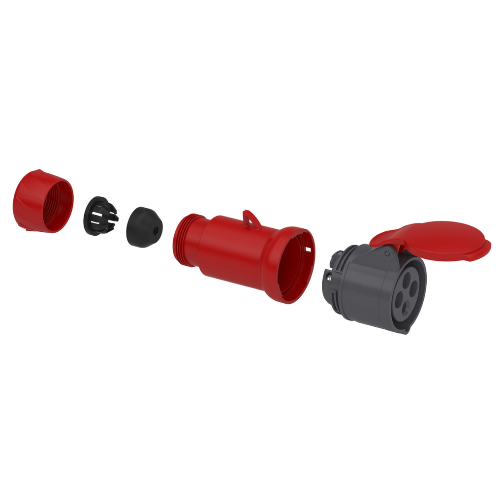 Toma Industrial aéreo Pratika conexión tornillo 16A IP44 380V 3P+N+T