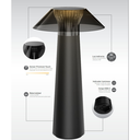 VELADOR A BATERIA TOWER DIMERIZABLE MACROLED, NEGRO, DC5V, 2700K, IP44, 160LM, INCLUYE CABLE USB-C