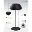 VELADOR A BATERIA BELL DIMERIZABLE MACROLED, NEGRO, DC5V, 2700K, IP44, 160LM, INCLUYE CABLE USB-C