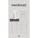 VELADOR A BATERIA SPACE DIMERIZABLE MACROLED, BLANCO, DC5V, 2700K, IP44, 160LM, INCLUYE CABLE USB-C