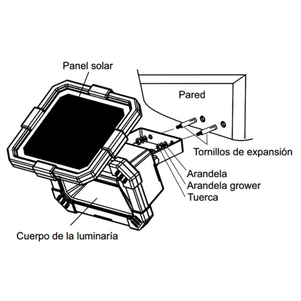 Luz  Solar Garden inalámbrica  25WLED - Recargable - Batería de litio incorporada Apto intemperie IP65 - Encendido automático - modo noche - Apagado de día Recarga por panel solar inalámbrico.