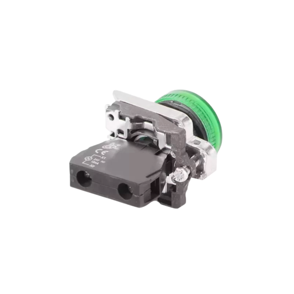 PILOTO LUMINOSO METALICO LED COMPONIBLE VERDE 24 VCA/VDC