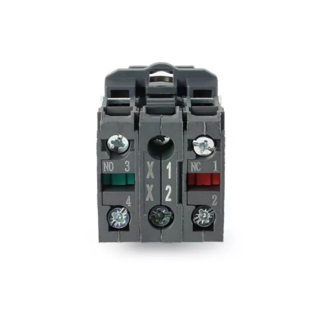 PULSADOR DE EMERGENCIA METALICO HONGO 40MM ROJO 1/4 GIRO (1 NC + 1 NA)