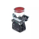 PULSADOR METALICO RASANTE LUMINOSO ROJO (1 NC)