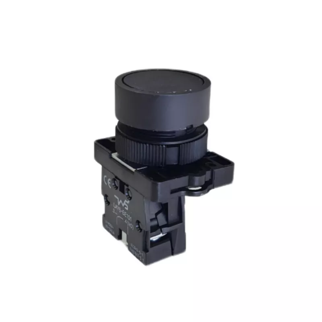 PULSADOR PLASTICO RASANTE NEGRO (1 NORMAL ABIERTO)