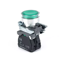 PULSADOR METALICO RASANTE LUMINOSO VERDE (1 NA)