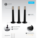 KIT DE 3 VELADOR A BATERIA CANDLE DIMERIZABLE CON BASE DE CARGA MACROLED, BLANCO, DC5V, 2700K, IP44, 50LM