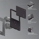 TECLA MILAN NEGRO MACROLED, 2 CANAL, 2 VIAS, AC 250V, 10A MAX. BASTIDOR METALICO