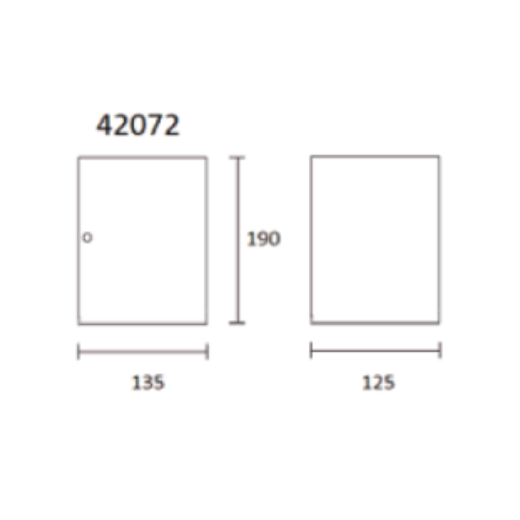 Bidireccional NICO AR111 para  aplicar en pared apto para intemperie. Cuerpo construido en chapa de acero galvanizado. Difusor de vidrio. 