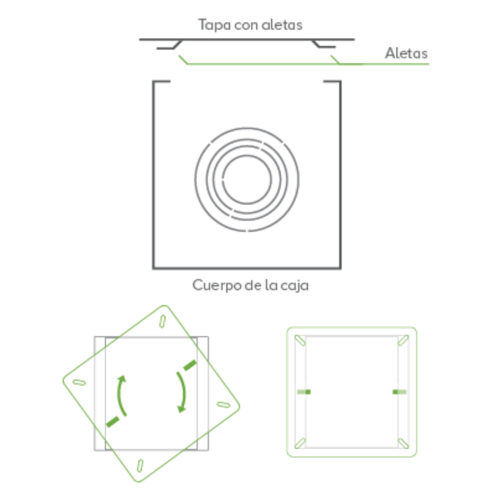 Caja de Pase/Derivación 25 x 25 x 10