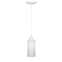 Colgante con tulipa satinada y tacita de plástica BLANCO