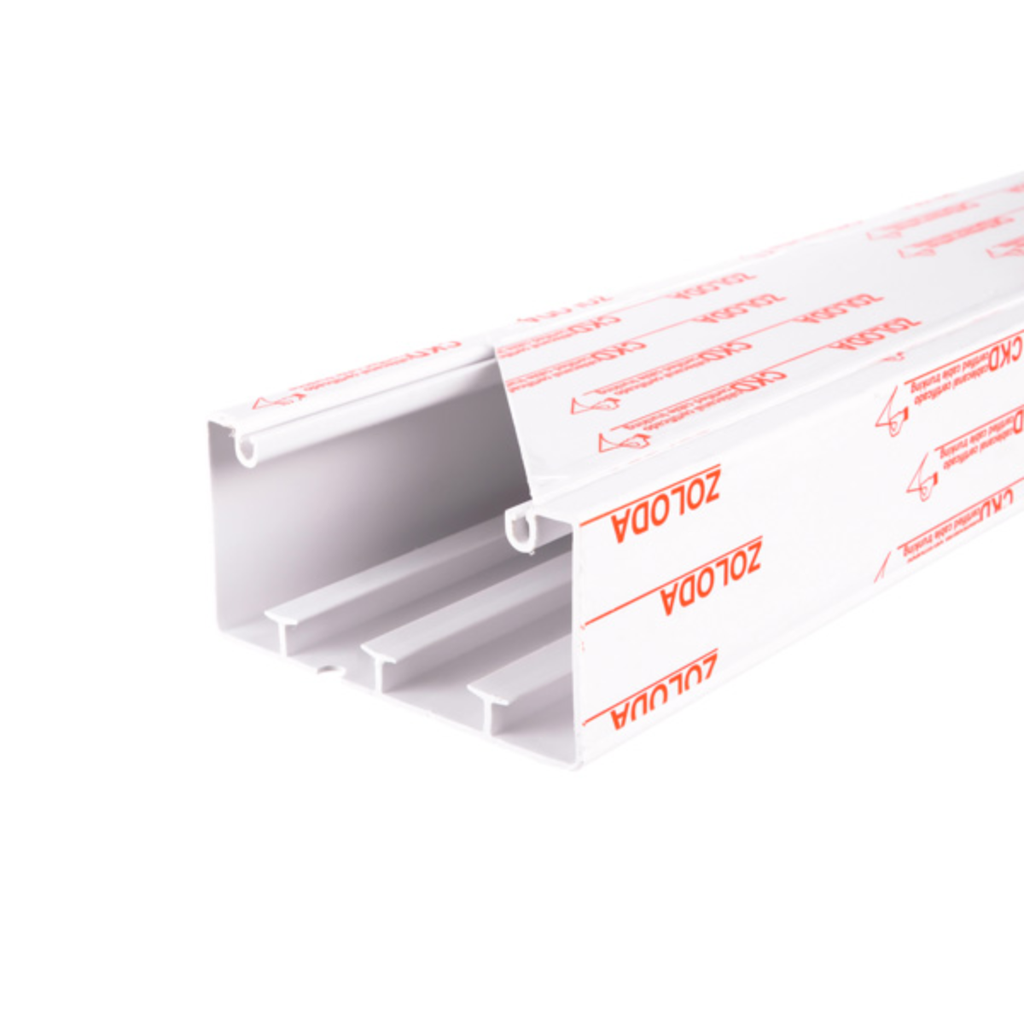 Cablecanal 100x50mm. color blanco (Incluye 2 unid. traba Cables) CKD-100-50-BL