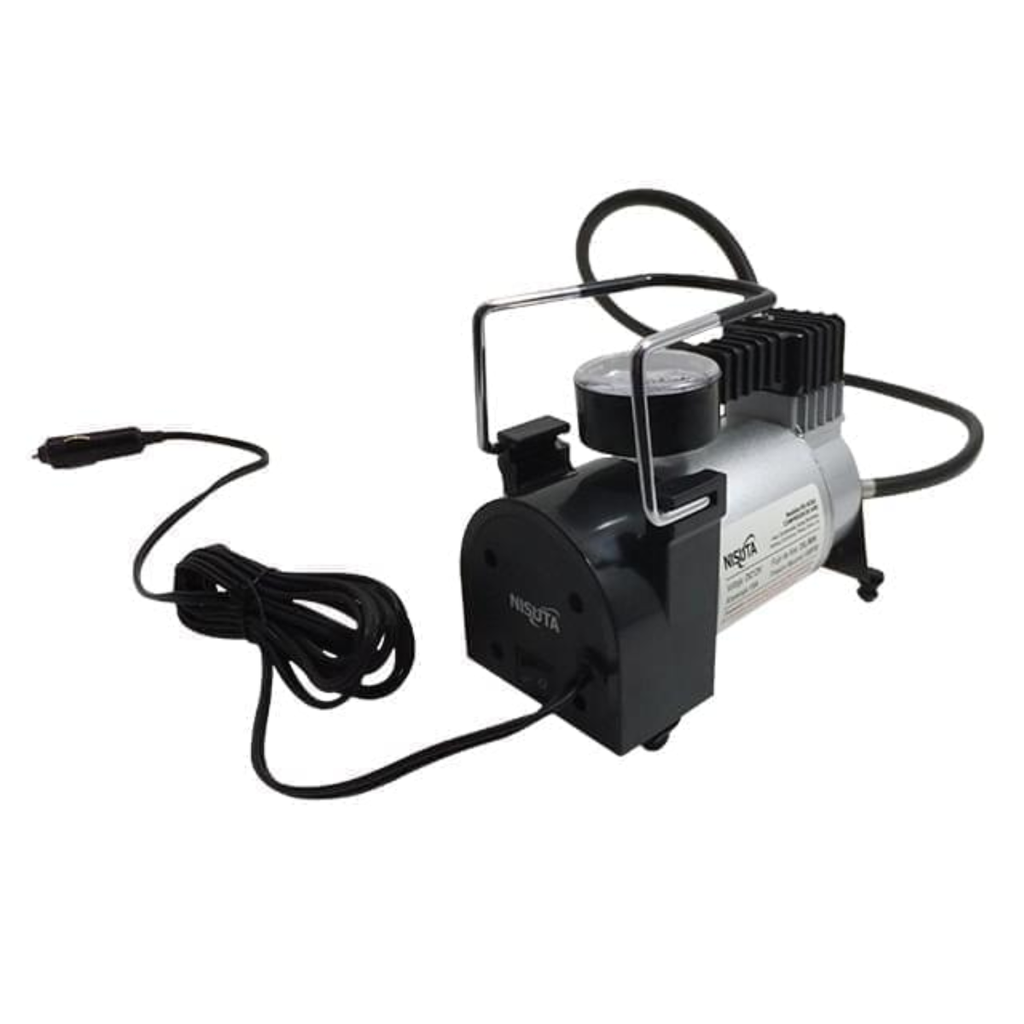 COMPRESOR DE AIRE 35L/MIN METALICO PARA AUTO, CON MANOMETRO Y BOLSO PROTECTOR