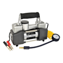 COMPRESOR DE AIRE 60L/MIN METALICO PARA AUTO, CON MANOMETRO, DOBLE CILINDRO Y BOLSO PROTECTOR