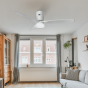 Ventilador Smart Aruba - Diam: 52'' - Motor: DC 40w Blanco - Aspas Madera - Blanco - Con Luz