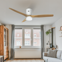 Ventilador Smart Aruba - Diam: 52'' - Motor: DC 40w Blanco - Aspas Madera - Natural - Con Luz