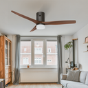 Ventilador Smart Aruba - Diam: 52'' - Motor: DC 40w Negro - Aspas Madera - Walnut - Con Luz