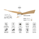 Tulum Motor Blanco Aspas Natural con luz Smart Diam. 52"